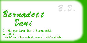 bernadett dani business card